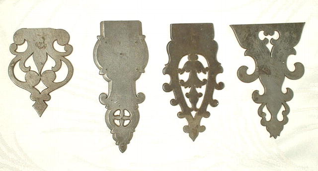 ANTIQUE PEWTER CABINET HARDWARE HINGES, 18TH
