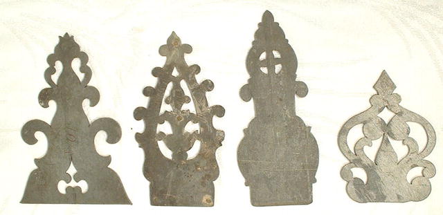 ANTIQUE PEWTER CABINET HARDWARE HINGES, 18TH