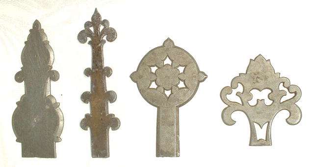 ANTIQUE PEWTER CABINET HINGES PATTERN, 18TH