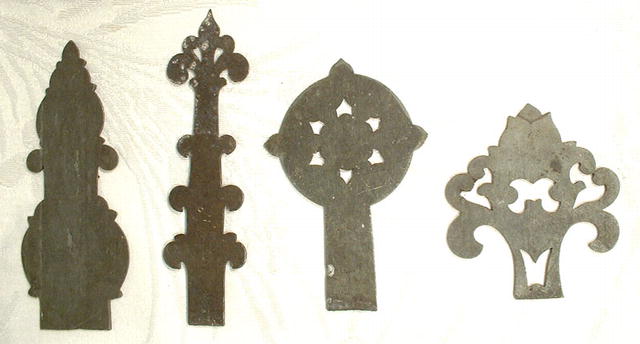 ANTIQUE PEWTER CABINET HINGES PATTERN, 18TH
