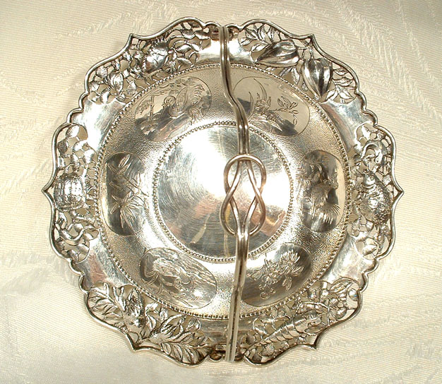 ANTIQUE JAPANESE SIGNED STERLING SILVER BASKET