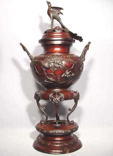Antique Japanese Bronze Censer, Meiji Period (1868-1912)