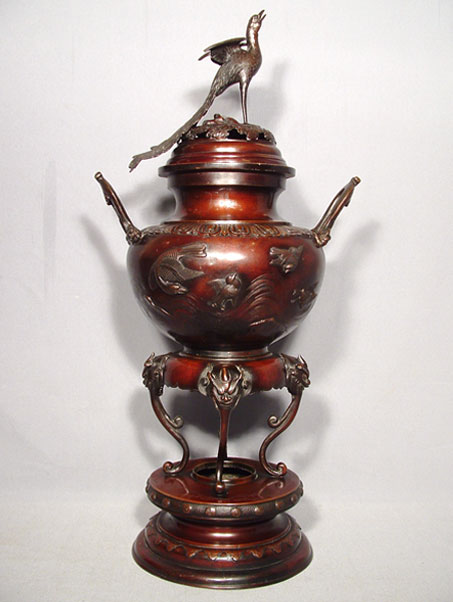Antique Japanese Bronze Censer, Meiji Period (1868-1912)
