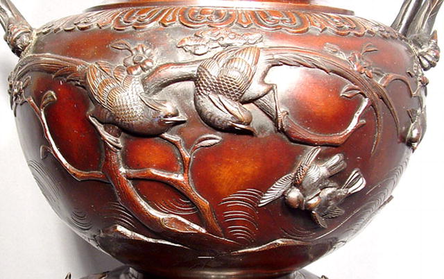 Antique Japanese Bronze Censer, Meiji Period (1868-1912)
