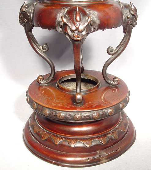 Antique Japanese Bronze Censer, Meiji Period (1868-1912)