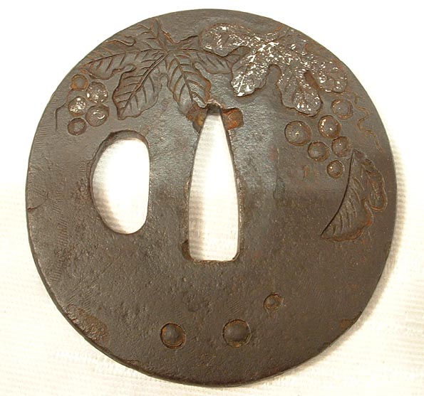 ANTIQUE SAMURAI SWORD TSUBA, EDO PERIOD