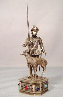 Antique Silver Figure of St. Hubert Armor Sword