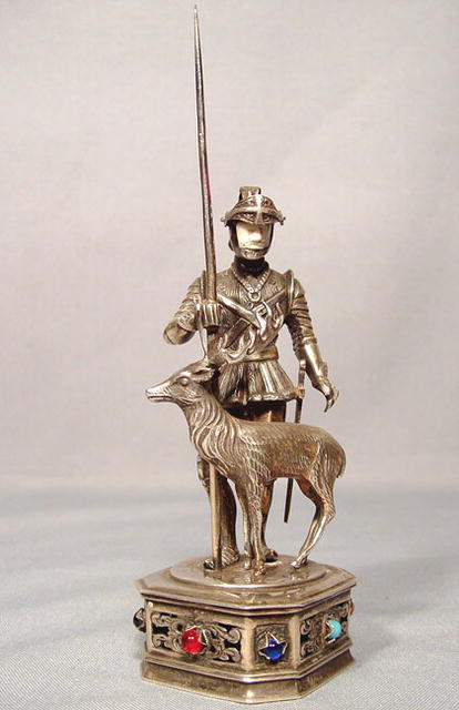 Antique Silver Figure of St. Hubert Armor Sword