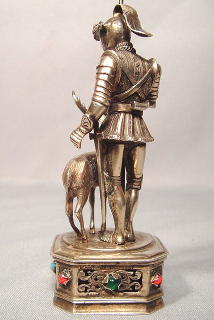 Antique Silver Figure of St. Hubert Armor Sword
