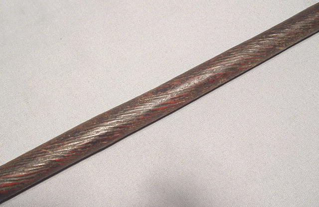 ANTIQUE AFRICAN KUBA WARRIOR SPEAR WITH LEAF BLADE