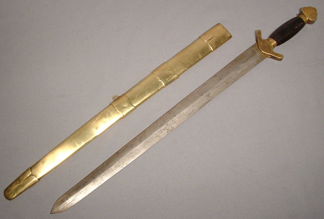 ANTIQUE CHINESE SWORD DAMASCUS STEEL CHING DYNASTY PERIOD