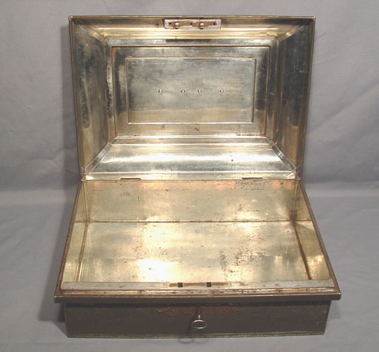 ANTIQUE, AMERICAN, CIVIL WAR TIN DOCUMENT BOX