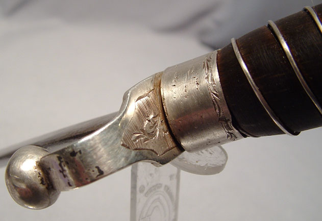 ANTIQUE AMERICAN REVOLUTIONARY WAR SILVER MOUNTED DAGGER