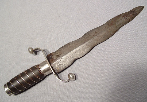 ANTIQUE AMERICAN REVOLUTIONARY WAR SILVER MOUNTED DAGGER