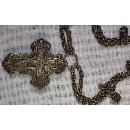 Antique Parcel-Gilt Silver Post-Byzantine Orthodox Pectoral Reliquary Cross 18th century