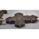 Antique Parcel-Gilt Silver Post-Byzantine Orthodox Pectoral Reliquary Cross 18th century