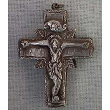 Antique Post Byzantine Silver Orthodox Pectoral Reliquary Cross 16th -17th century