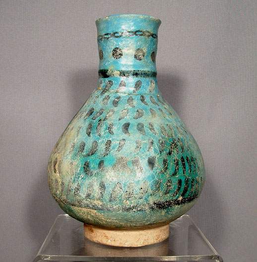 Antique Ceramic Turquoise Glazed Jug, Persia