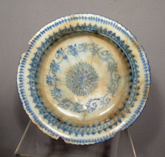 Timurid Islamic Ceramic Blue & White Bowl 15th