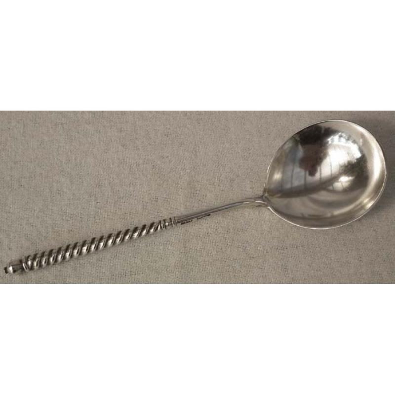 Antique Imperial Russian silver and niello spoon Moscow 1875 19th century