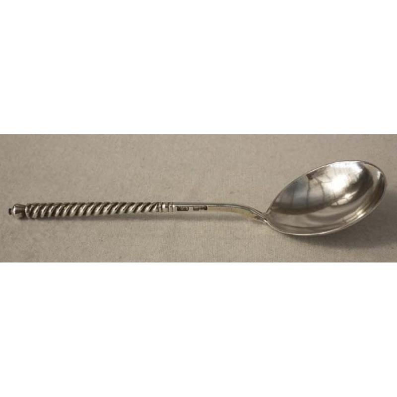Antique Imperial Russian silver and niello spoon Moscow 1875 19th century