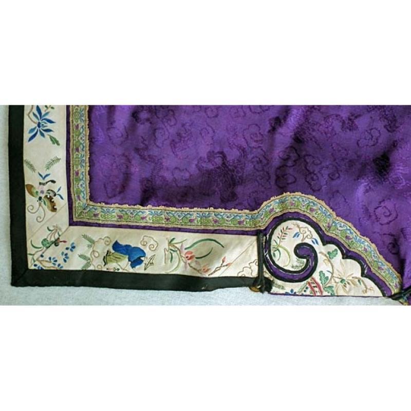 Antique Chinese Embroidered Silk Qing Dynasty Robe-Coat Ch'ing Dynasty