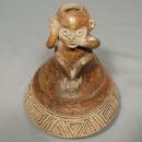 Antique Pre-Columbian Chavin Ceramic Effigy Monkey Vessel