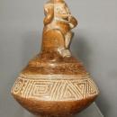 Antique Pre-Columbian Chavin Ceramic Effigy Monkey Vessel
