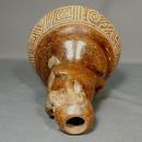 Antique Pre-Columbian Chavin Ceramic Effigy Monkey Vessel