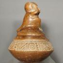Antique Pre-Columbian Chavin Ceramic Effigy Monkey Vessel