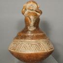 Antique Pre-Columbian Chavin Ceramic Effigy Monkey Vessel