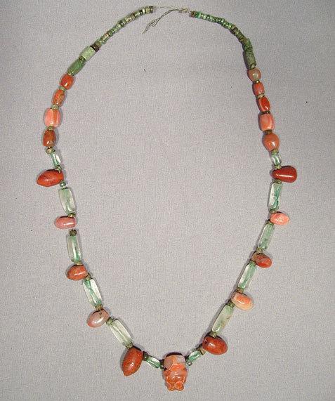 Antique Pre-Columbian Tairona culture necklace 500-1500AD Carnelians Jade Rock crystal