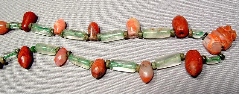 Antique Pre-Columbian Tairona culture necklace 500-1500AD Carnelians Jade Rock crystal