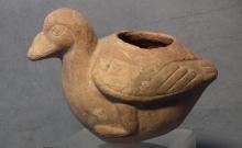 Antique Pr-Columbian Moche Terracotta Duck Effigy Vessel