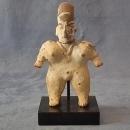 Antique Pre-Columbian Jalisco Polychrome Ceramic Female Figure