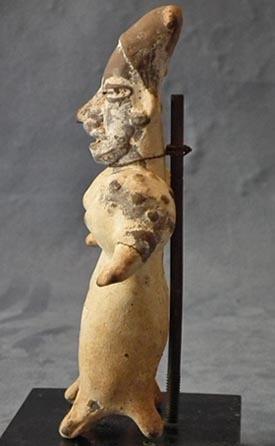Antique Pre-Columbian Jalisco Polychrome Ceramic Female Figure