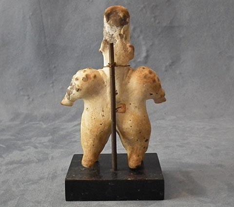 Antique Pre-Columbian Jalisco Polychrome Ceramic Female Figure