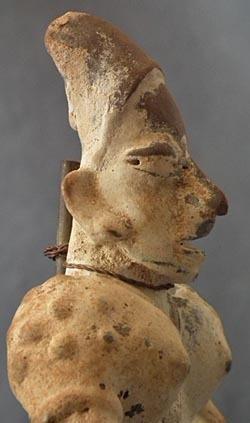 Antique Pre-Columbian Jalisco Polychrome Ceramic Female Figure