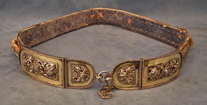 SOLD Antique Hungarian Polish Silver Mounted Sword Belt 17th -19th century