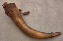 Antique 18th century Revolutionary War American rifleman Powder Horn