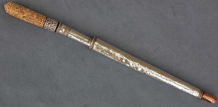 Antique Thai Siamese Siam- Thailand Silver Dagger Daab sword Dha knife Dah