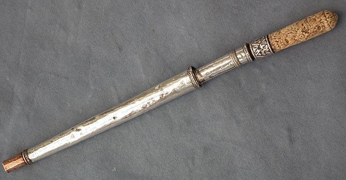 Antique Thai Siamese Siam- Thailand Silver Dagger Daab sword Dha knife Dah