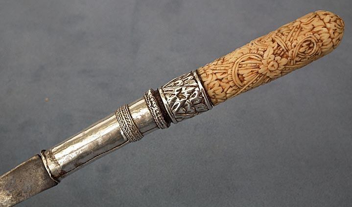Antique Thai Siamese Siam- Thailand Silver Dagger Daab sword Dha knife Dah