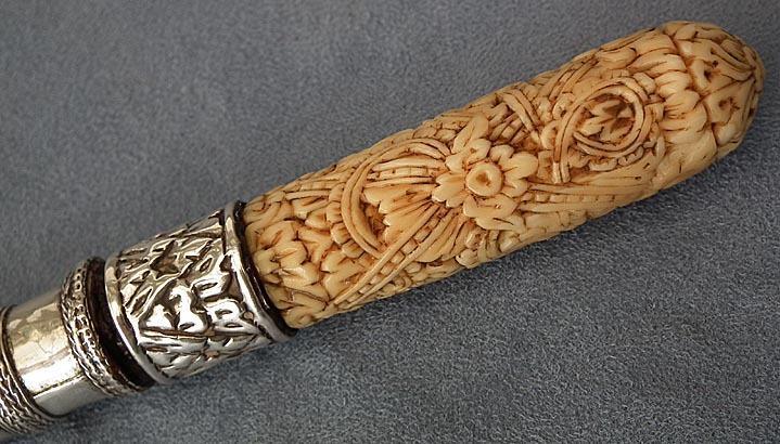 Antique Thai Siamese Siam- Thailand Silver Dagger Daab sword Dha knife Dah