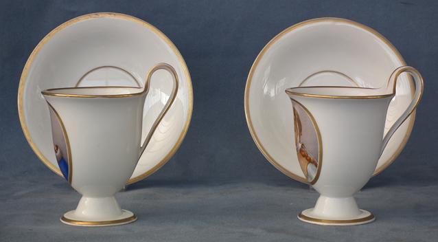Napoleonic Berlin porcelain portrait Friedrich Wilhelm III & Queen Louise of Prussia 19th c