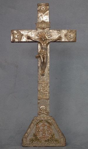 Antique 17th century Baroque silver Crucifix Cross