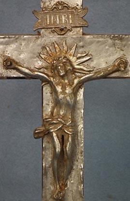 Antique 17th century Baroque silver Crucifix Cross