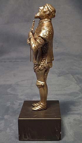 Antique Portuguese Bronze Sculpture Knight in Armor Nuno Alvares Portugal