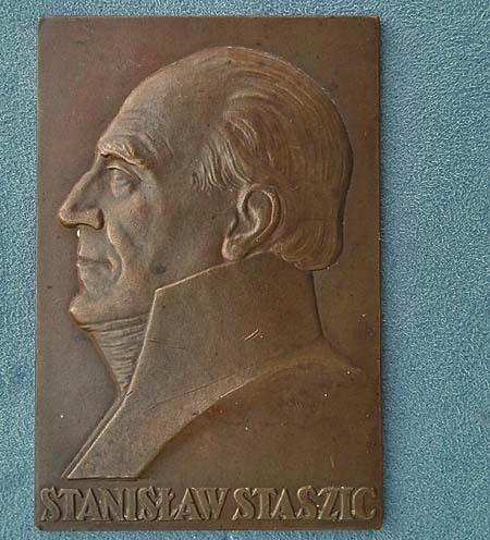 Antique 1926 bronze plaque Polish Stanislaw Staszic by J.Aumiller Mennica Panstwowa Polish State Mint