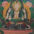 Antique Tibetan Thangka Thanka Avalokiteshvara Buddha Tangka 18th 19th c